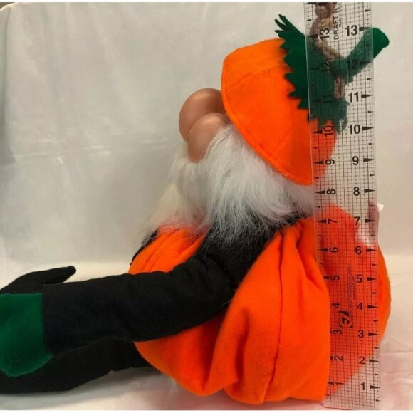 Vintage Rubber Face HALLOWEEN Elf Pixie Pumpkin Costume Greeter Shelve - Picture 11 of 11